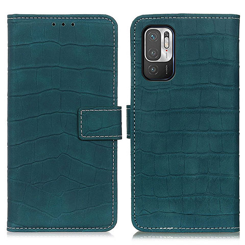 Funda de Cuero Cartera con Soporte Carcasa K07Z para Xiaomi Redmi Note 10 5G Verde