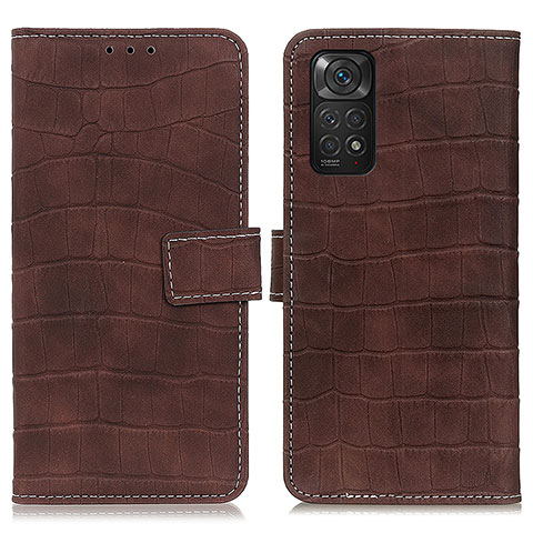 Funda de Cuero Cartera con Soporte Carcasa K07Z para Xiaomi Redmi Note 11 4G (2022) Marron