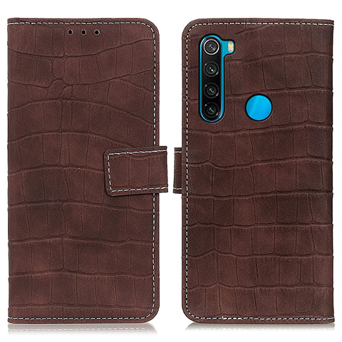 Funda de Cuero Cartera con Soporte Carcasa K07Z para Xiaomi Redmi Note 8 (2021) Marron