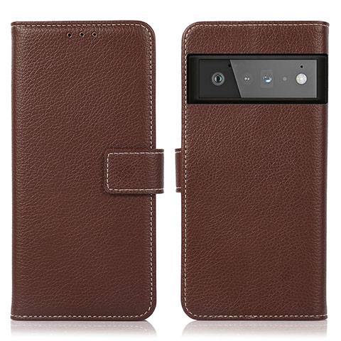 Funda de Cuero Cartera con Soporte Carcasa K08Z para Google Pixel 6 Pro 5G Marron