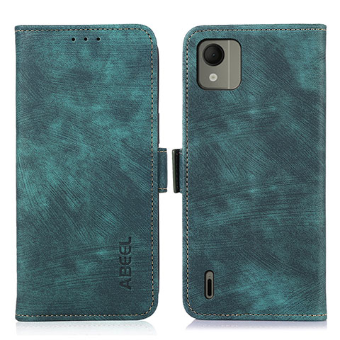 Funda de Cuero Cartera con Soporte Carcasa K08Z para Nokia C110 Verde