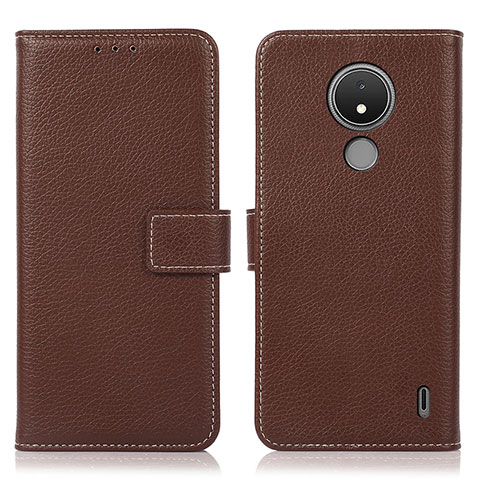 Funda de Cuero Cartera con Soporte Carcasa K08Z para Nokia C21 Marron