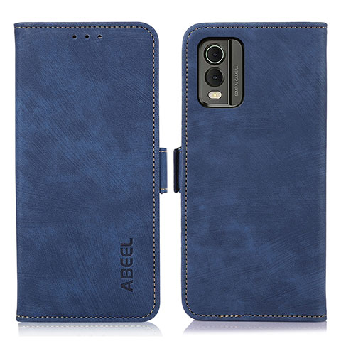 Funda de Cuero Cartera con Soporte Carcasa K08Z para Nokia C32 Azul