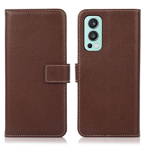 Funda de Cuero Cartera con Soporte Carcasa K08Z para OnePlus Nord 2 5G Marron