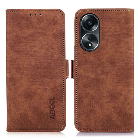 Funda de Cuero Cartera con Soporte Carcasa K08Z para Oppo A38 Marron