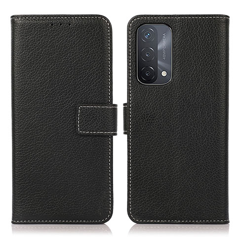 Funda de Cuero Cartera con Soporte Carcasa K08Z para Oppo A54 5G Negro