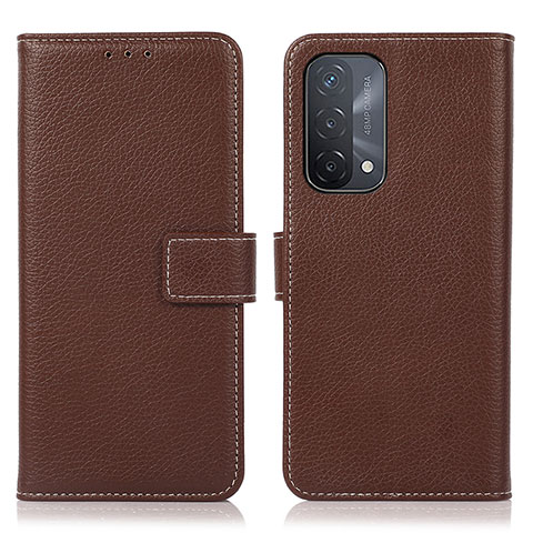 Funda de Cuero Cartera con Soporte Carcasa K08Z para Oppo A74 5G Marron