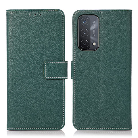 Funda de Cuero Cartera con Soporte Carcasa K08Z para Oppo A74 5G Verde