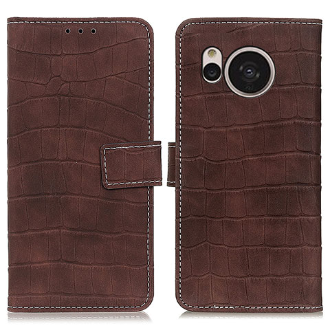 Funda de Cuero Cartera con Soporte Carcasa K08Z para Sharp Aquos Sense7 Plus Marron