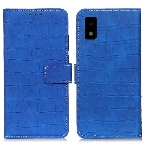 Funda de Cuero Cartera con Soporte Carcasa K08Z para Sharp Aquos wish2 Azul