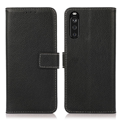 Funda de Cuero Cartera con Soporte Carcasa K08Z para Sony Xperia 10 III Lite Negro