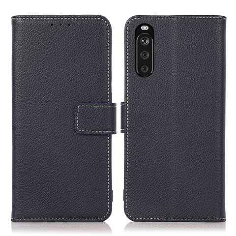 Funda de Cuero Cartera con Soporte Carcasa K08Z para Sony Xperia 10 III SO-52B Azul Real