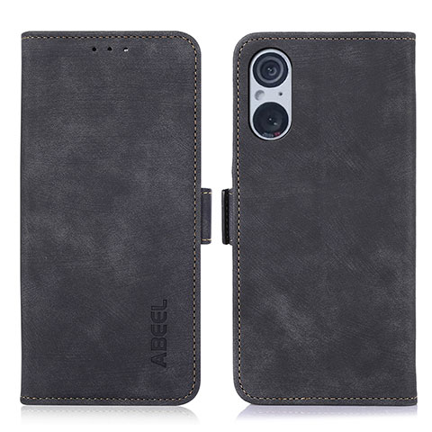 Funda de Cuero Cartera con Soporte Carcasa K08Z para Sony Xperia 5 V Negro