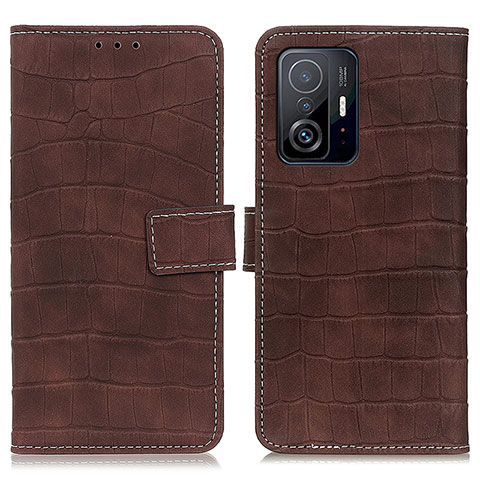 Funda de Cuero Cartera con Soporte Carcasa K08Z para Xiaomi Mi 11T 5G Marron