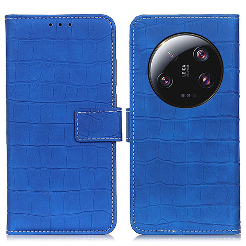 Funda de Cuero Cartera con Soporte Carcasa K08Z para Xiaomi Mi 13 Ultra 5G Azul Real