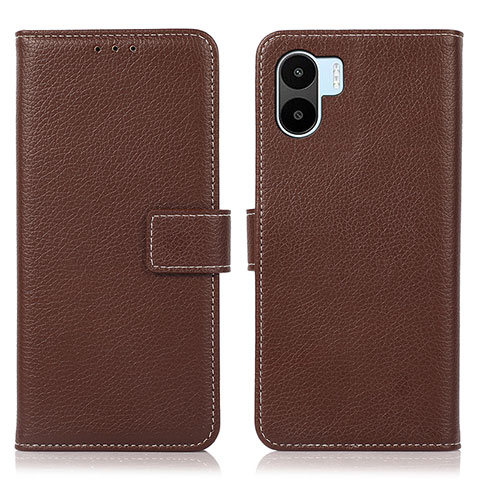 Funda de Cuero Cartera con Soporte Carcasa K08Z para Xiaomi Poco C51 Marron