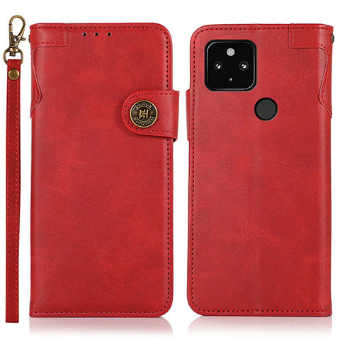 Funda de Cuero Cartera con Soporte Carcasa K09Z para Google Pixel 4a 5G Rojo