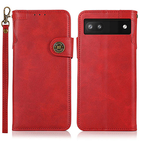 Funda de Cuero Cartera con Soporte Carcasa K09Z para Google Pixel 6a 5G Rojo