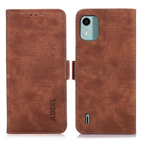 Funda de Cuero Cartera con Soporte Carcasa K09Z para Nokia C12 Marron