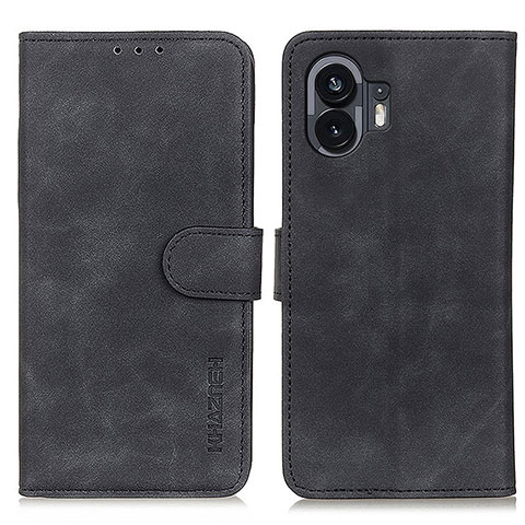 Funda de Cuero Cartera con Soporte Carcasa K09Z para Nothing Phone 2 Negro