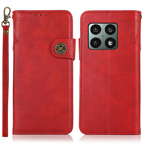 Funda de Cuero Cartera con Soporte Carcasa K09Z para OnePlus 10 Pro 5G Rojo