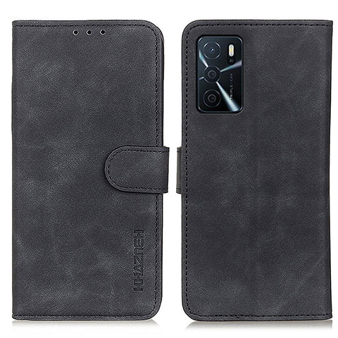 Funda de Cuero Cartera con Soporte Carcasa K09Z para Oppo A16 Negro