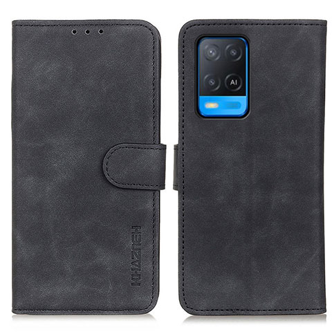 Funda de Cuero Cartera con Soporte Carcasa K09Z para Oppo A54 4G Negro