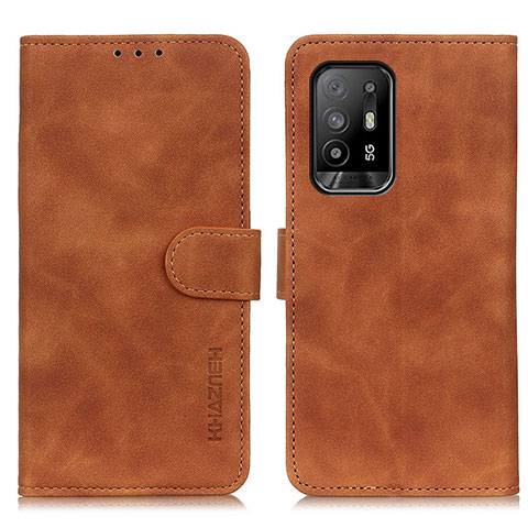 Funda de Cuero Cartera con Soporte Carcasa K09Z para Oppo A95 5G Marron