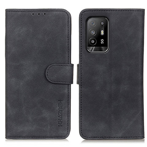 Funda de Cuero Cartera con Soporte Carcasa K09Z para Oppo F19 Pro+ Plus 5G Negro