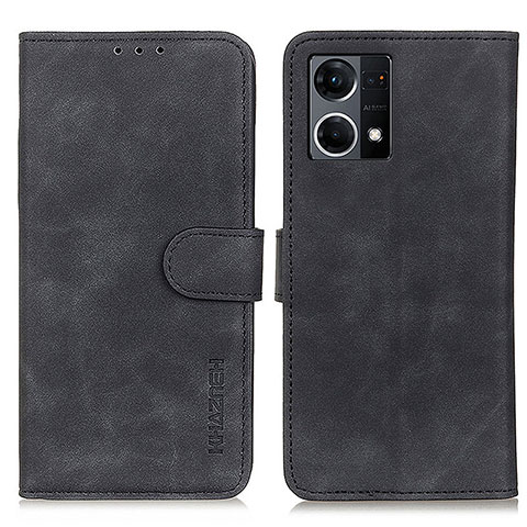 Funda de Cuero Cartera con Soporte Carcasa K09Z para Oppo F21s Pro 4G Negro