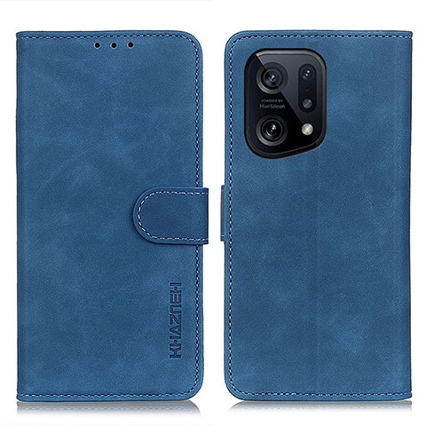 Funda de Cuero Cartera con Soporte Carcasa K09Z para Oppo Find X5 5G Azul