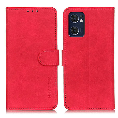 Funda de Cuero Cartera con Soporte Carcasa K09Z para Oppo Find X5 Lite 5G Rojo