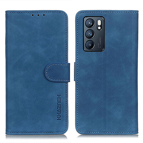 Funda de Cuero Cartera con Soporte Carcasa K09Z para Oppo Reno6 5G Azul