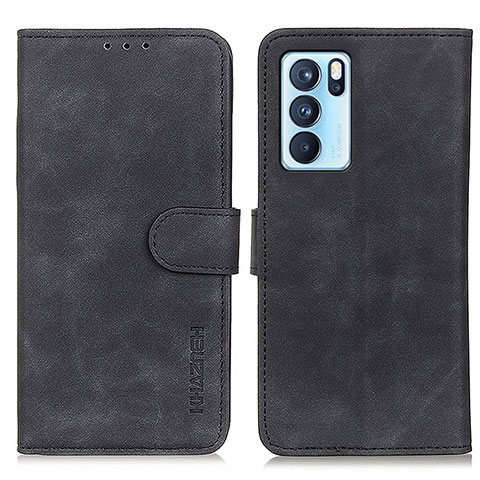 Funda de Cuero Cartera con Soporte Carcasa K09Z para Oppo Reno6 Pro 5G India Negro