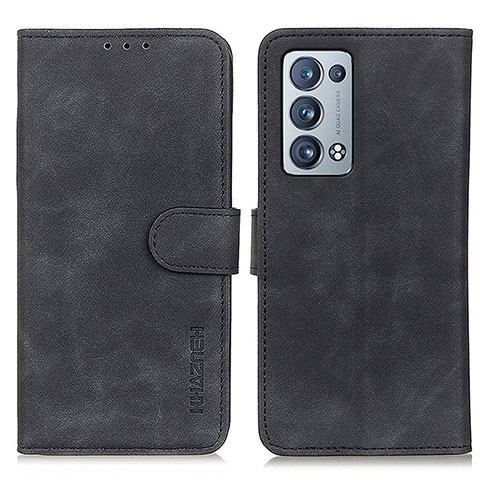 Funda de Cuero Cartera con Soporte Carcasa K09Z para Oppo Reno6 Pro 5G Negro