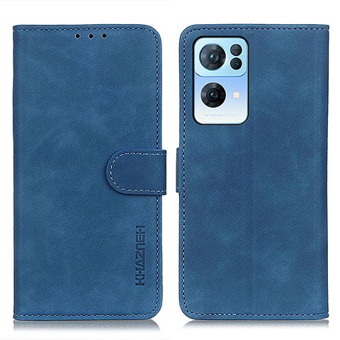 Funda de Cuero Cartera con Soporte Carcasa K09Z para Oppo Reno7 Pro 5G Azul