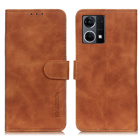 Funda de Cuero Cartera con Soporte Carcasa K09Z para Oppo Reno8 4G Marron