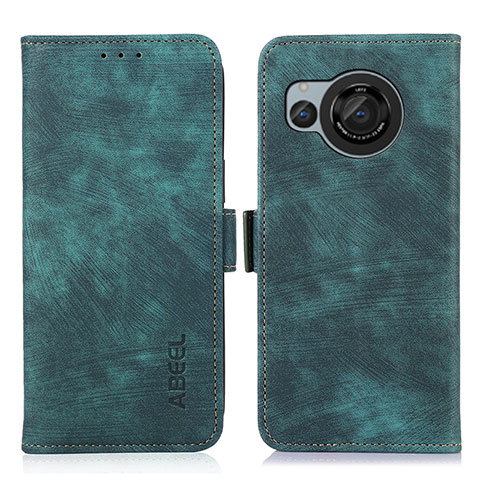 Funda de Cuero Cartera con Soporte Carcasa K09Z para Sharp Aquos R8 Verde