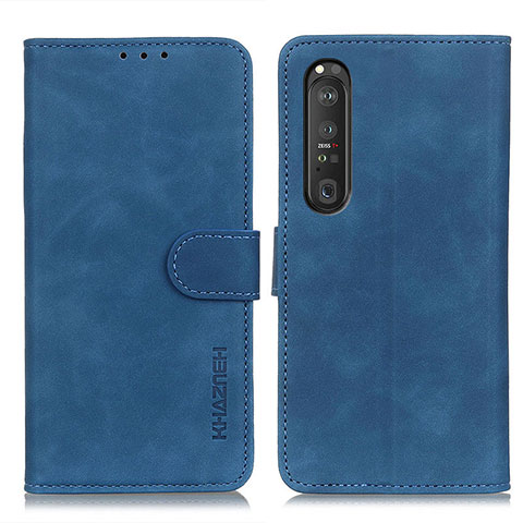 Funda de Cuero Cartera con Soporte Carcasa K09Z para Sony Xperia 1 III Azul