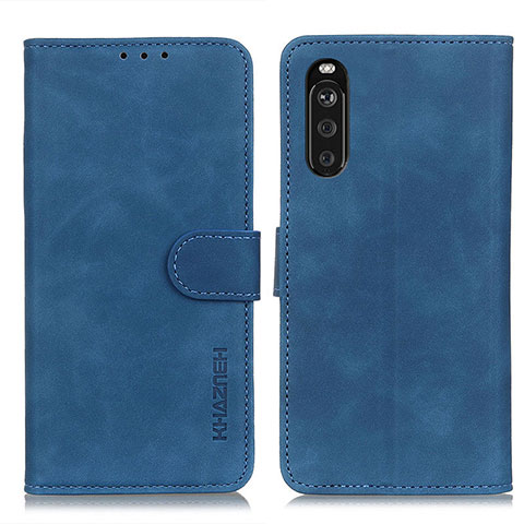 Funda de Cuero Cartera con Soporte Carcasa K09Z para Sony Xperia 10 III Azul