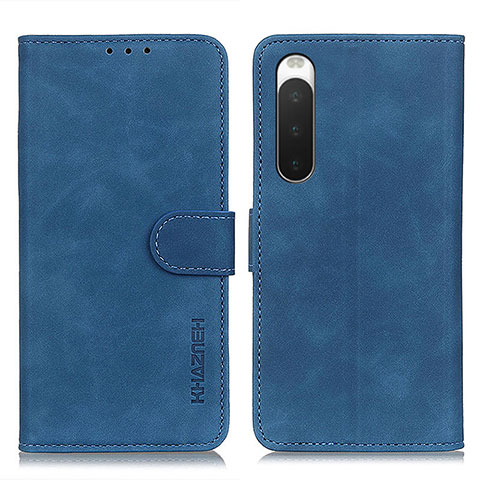 Funda de Cuero Cartera con Soporte Carcasa K09Z para Sony Xperia 10 IV SOG07 Azul