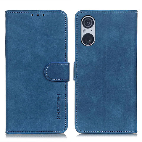 Funda de Cuero Cartera con Soporte Carcasa K09Z para Sony Xperia 5 V Azul