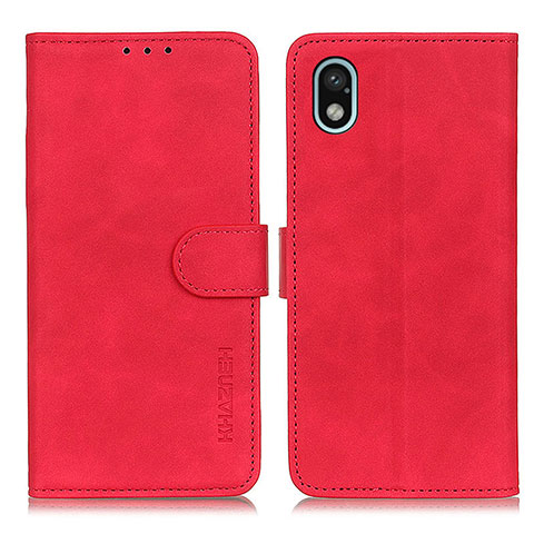 Funda de Cuero Cartera con Soporte Carcasa K09Z para Sony Xperia Ace III SO-53C Rojo