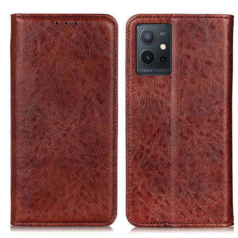 Funda de Cuero Cartera con Soporte Carcasa K09Z para Vivo iQOO Z6 5G Marron