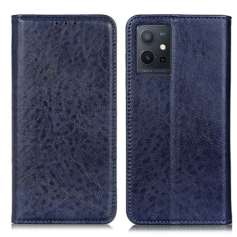 Funda de Cuero Cartera con Soporte Carcasa K09Z para Vivo Y33e 5G Azul