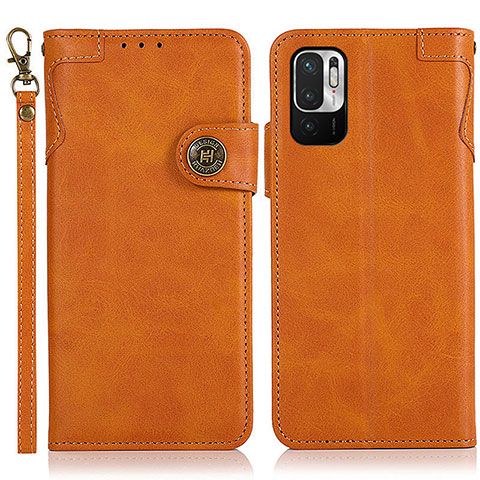 Funda de Cuero Cartera con Soporte Carcasa K09Z para Xiaomi Redmi Note 10 JE 5G Marron