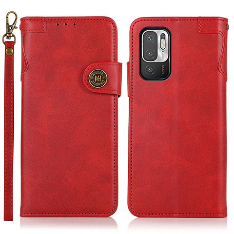 Funda de Cuero Cartera con Soporte Carcasa K09Z para Xiaomi Redmi Note 10T 5G Rojo