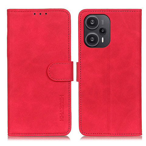 Funda de Cuero Cartera con Soporte Carcasa K09Z para Xiaomi Redmi Note 12 Turbo 5G Rojo