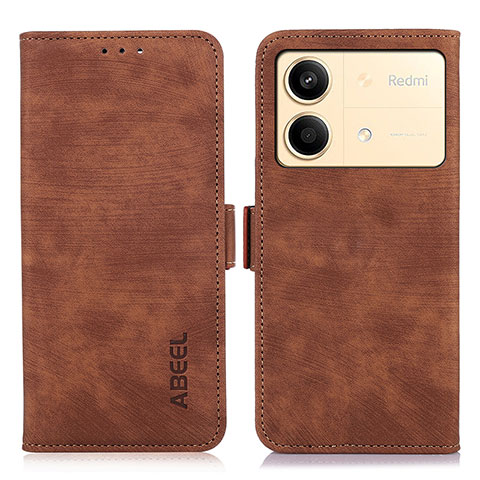 Funda de Cuero Cartera con Soporte Carcasa K09Z para Xiaomi Redmi Note 13R Pro 5G Marron