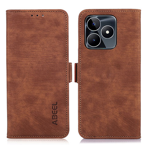 Funda de Cuero Cartera con Soporte Carcasa K10Z para Realme C53 Marron